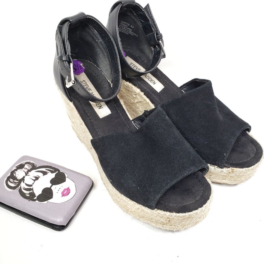 Steve Madden Suede Leather Jyia Platform Sandals, 8.5 - Picture 2 of 13